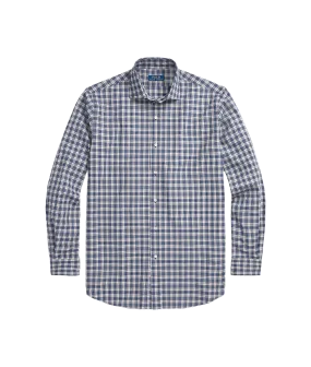 Custom Fit Plaid Stretch Poplin Shirt - Multi