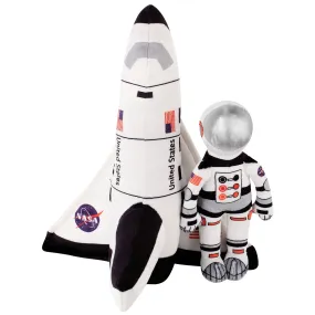 10 Stuffed Space Shuttle and Astronaut Soft and Cuddly Plush Toy for Kids Birthday Gift