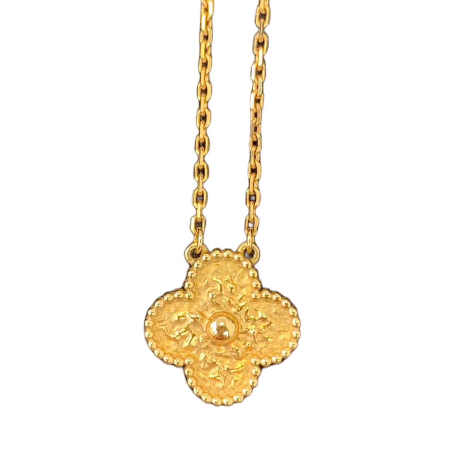 18K Gold Vintage Alhambra Pendant Necklace