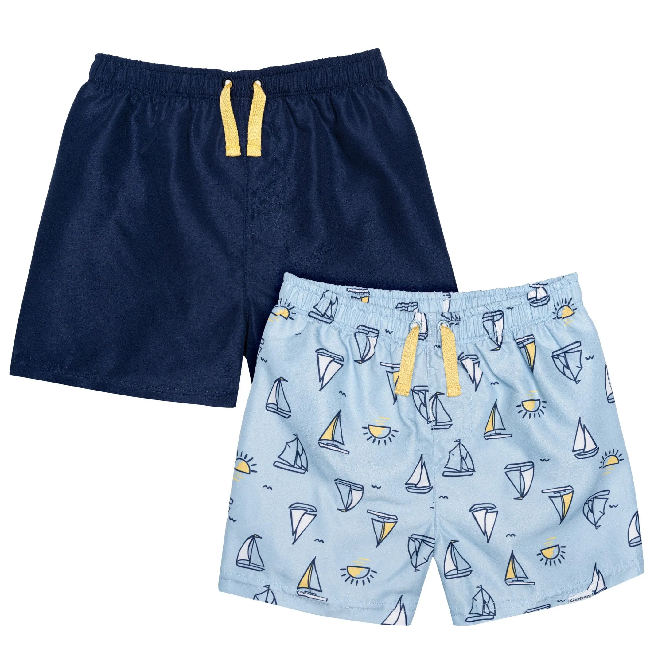 2-Pack Baby & Toddler Boys UPF 50  Sailboats Swim Trunks