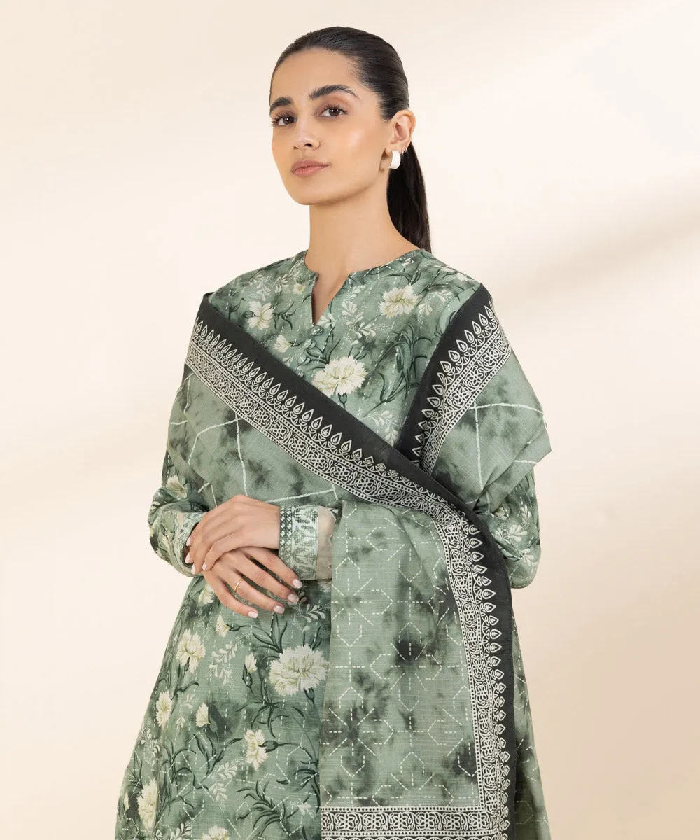 2 Piece - Printed Khaddar Suit