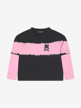 Acne Studios Kids Long Sleeve Colourblock T-Shirt in Black