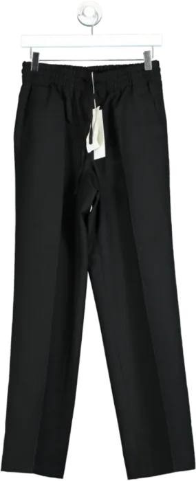 Arket Black High Waist Straight leg Wool Suit Trouser UK 10