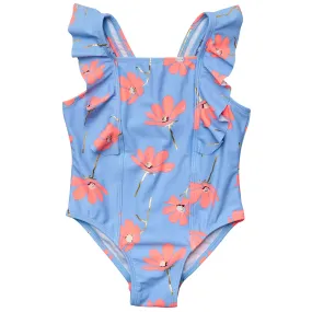 Beach Bloom Ruffle Shoulder Swimsuit