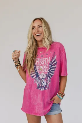 Born Free USA Graphic Tee - Magenta