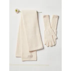 CASHMERE BLENDED MUFFLER GLOVES SET