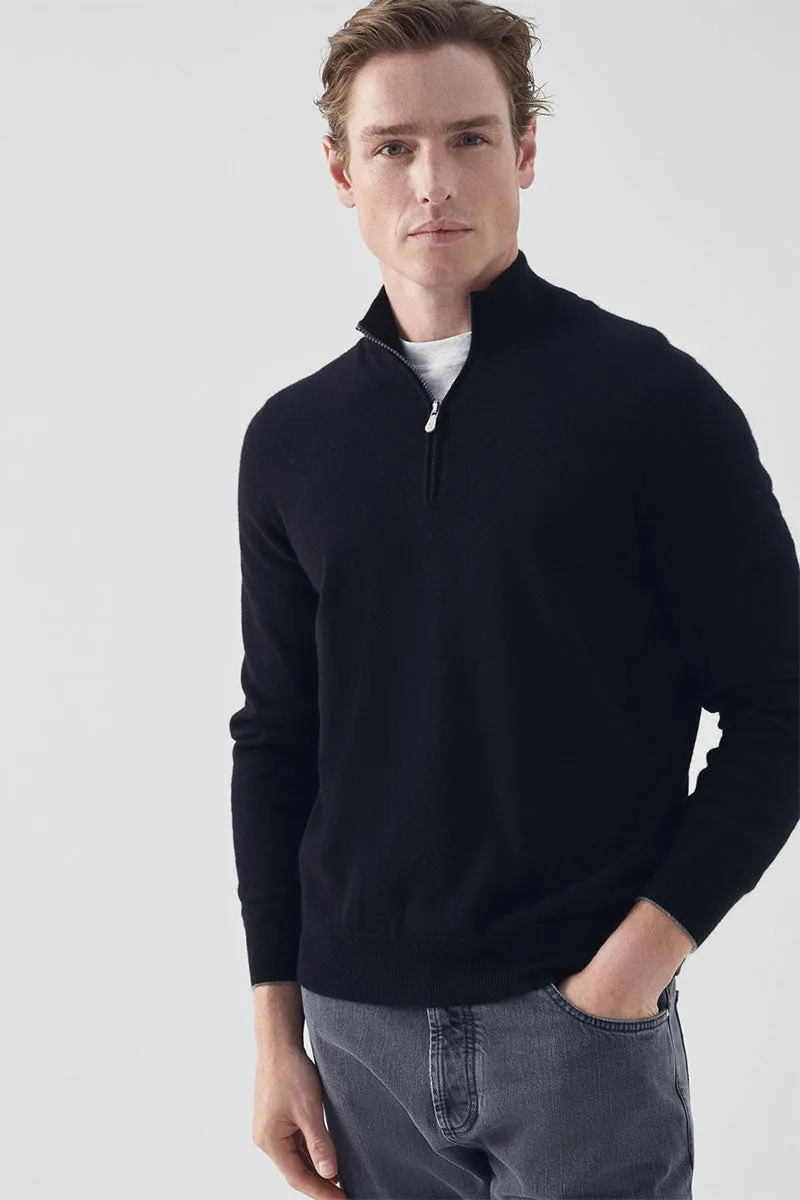 Cashmere Half-Zip Turtleneck Sweater