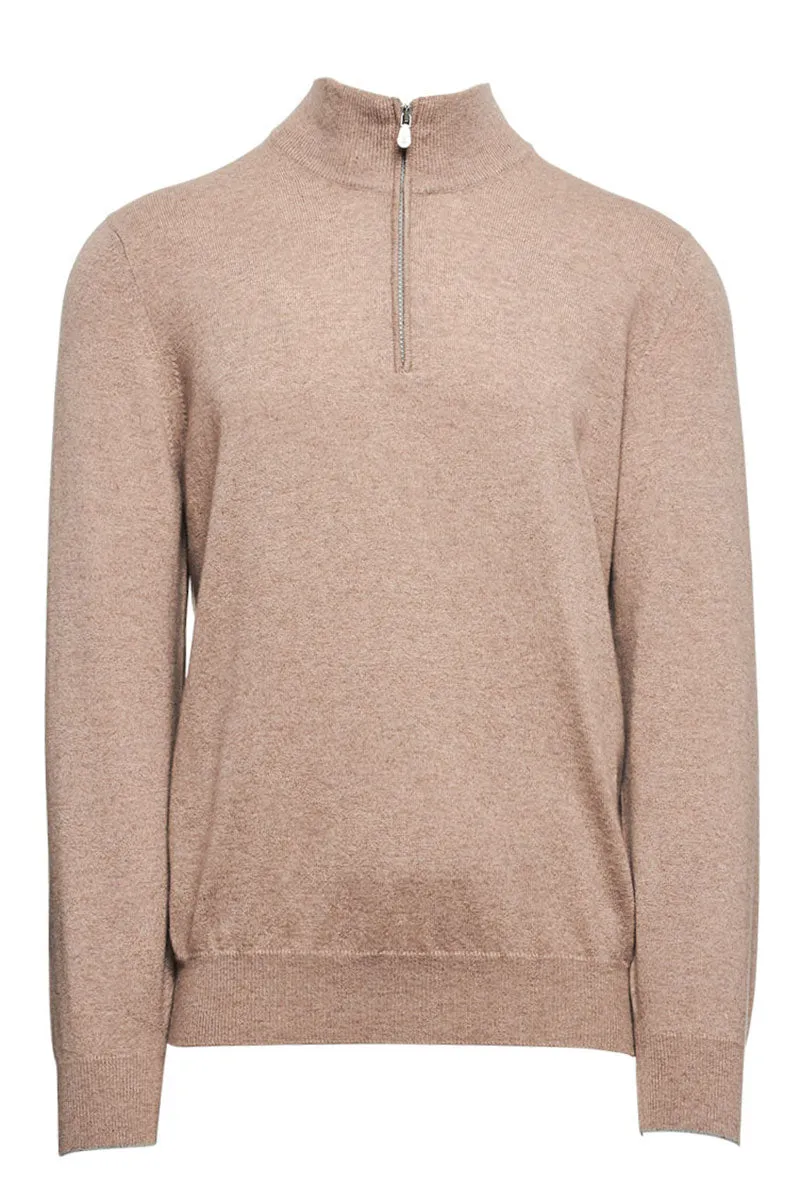 Cashmere Half-Zip Turtleneck Sweater