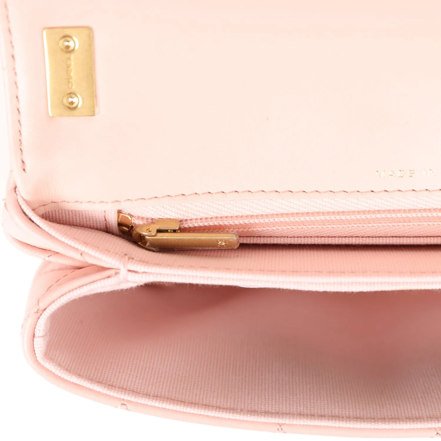 Chanel 19 Mini Flap Light Pink Aged Calfskin Brushed Gold Hardware