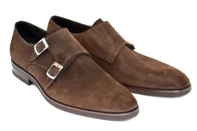 Corrente Suede Double Monkstrap Shoe Brown