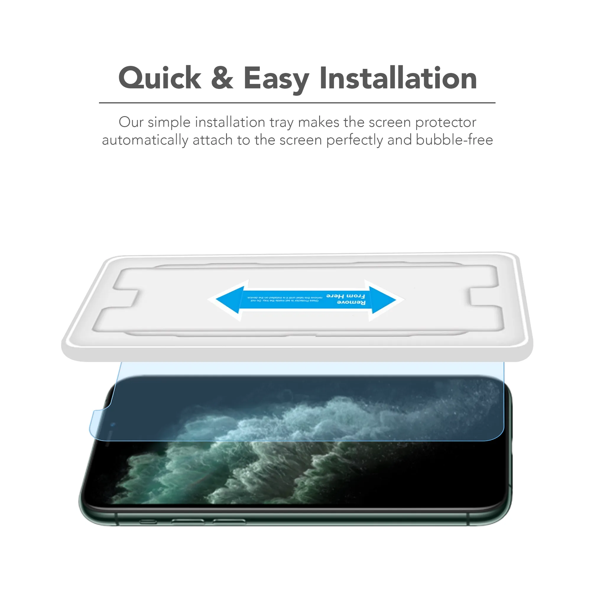 Crystal Clear Tempered Glass with Installation Tray - iPhone 11 Pro Max