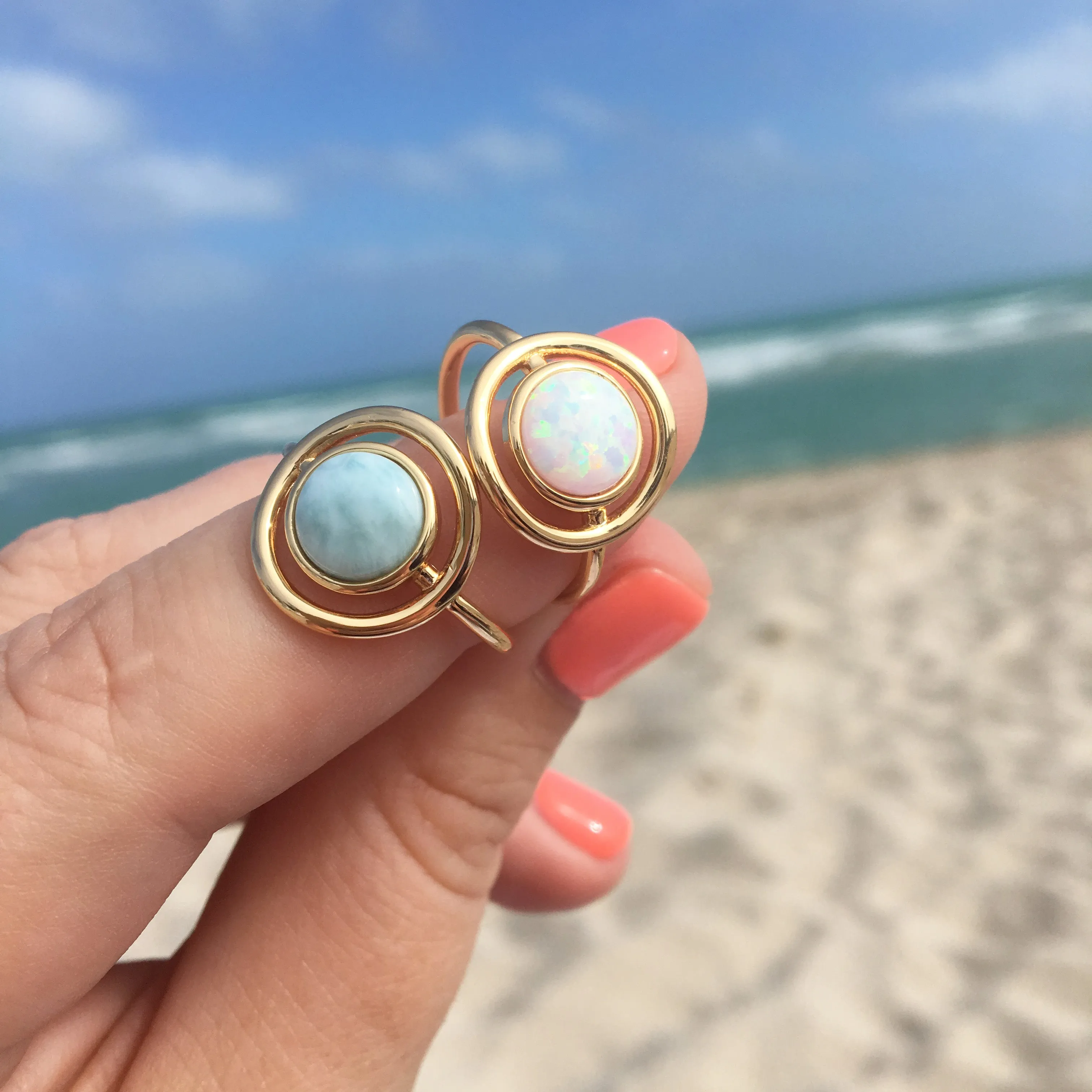 Eclipse Ring- Larimar