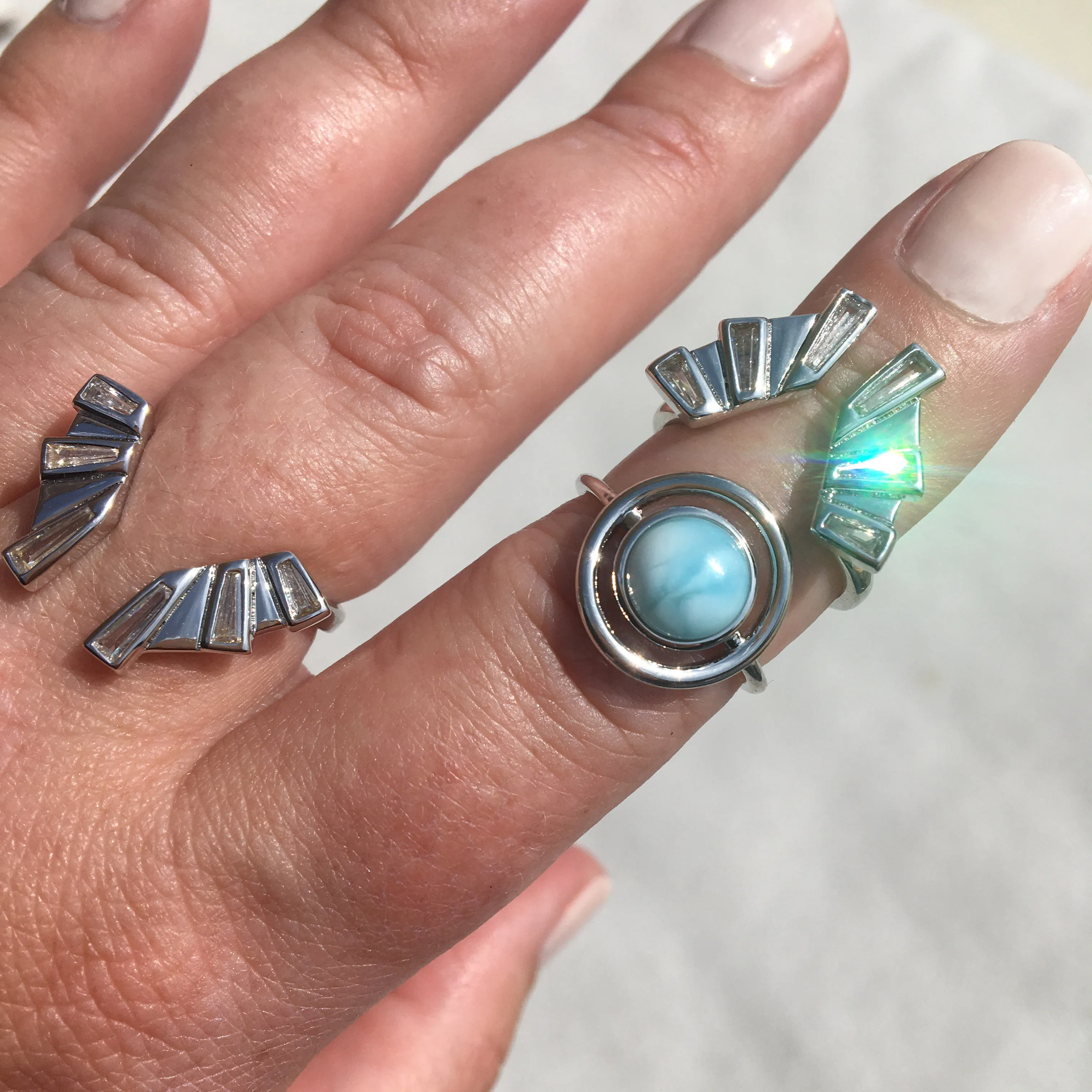 Eclipse Ring- Larimar