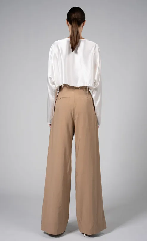 Fabi Wide Leg Pant in Camel