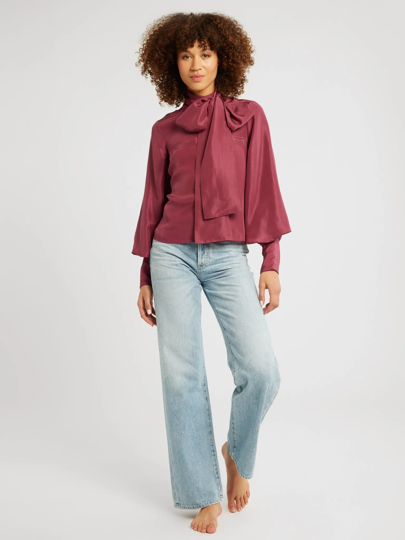 Gigi Top in Plum Washed Silk