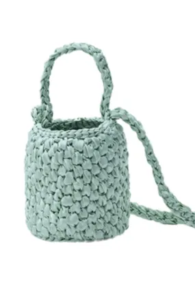 Handmade Ribbon Crochet Mini Bag Melon Green