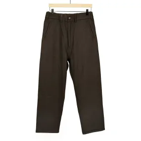 Karate easy pants in brown basketweave wool flannel