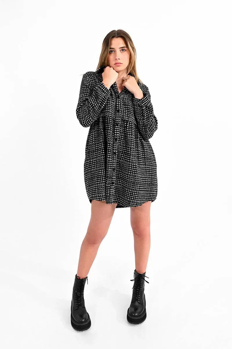 Lili Sidonio Checkered Shirt Dress