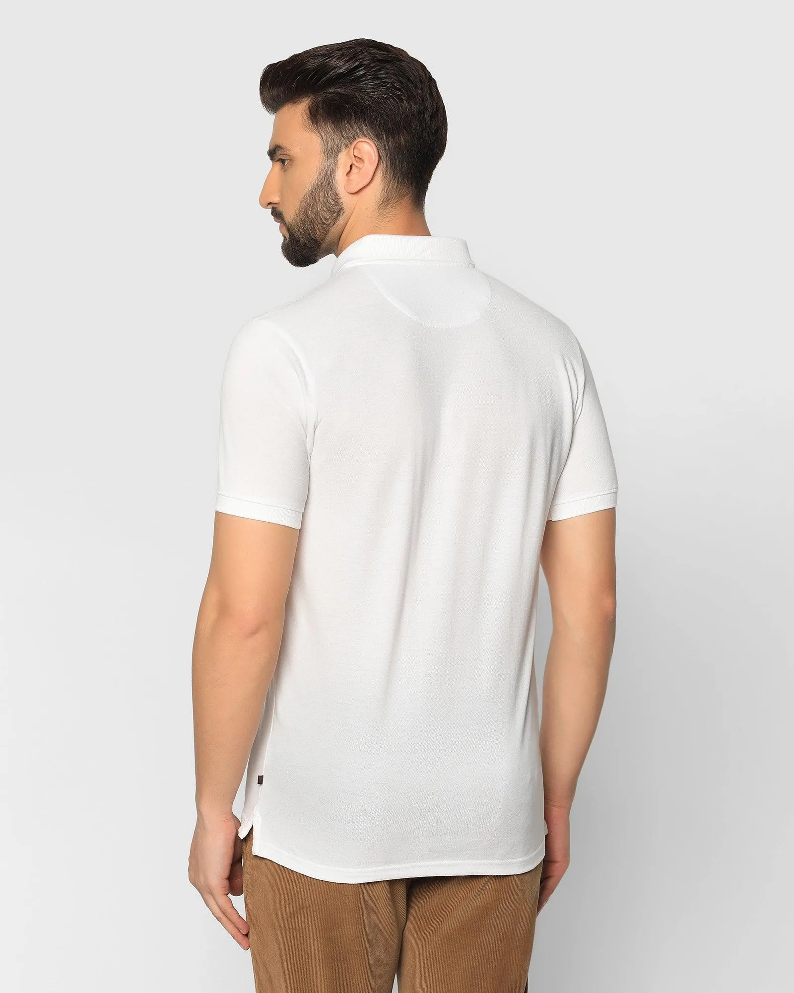 Polo White Solid T-Shirt - Bright