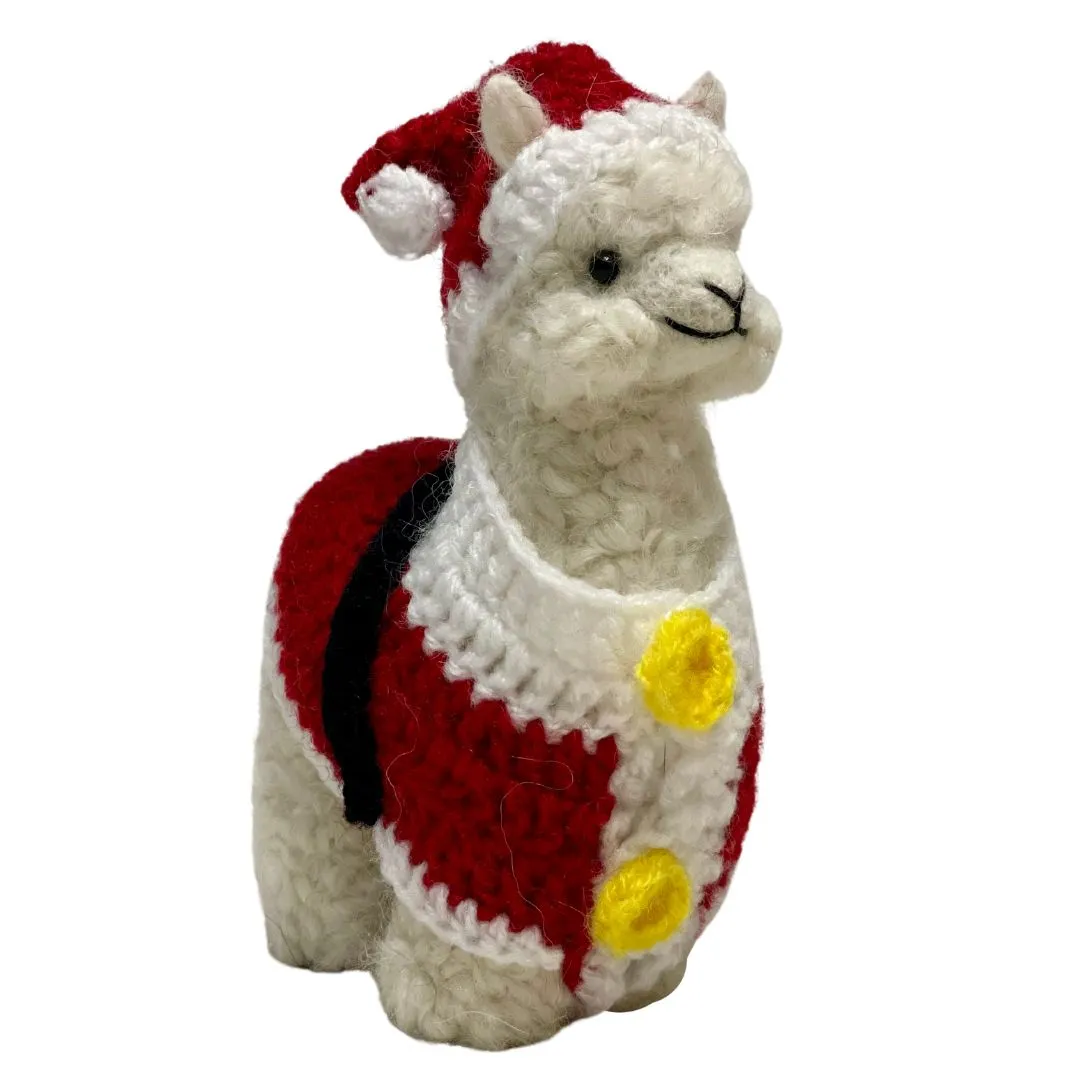 Santa Alpaca Ornament